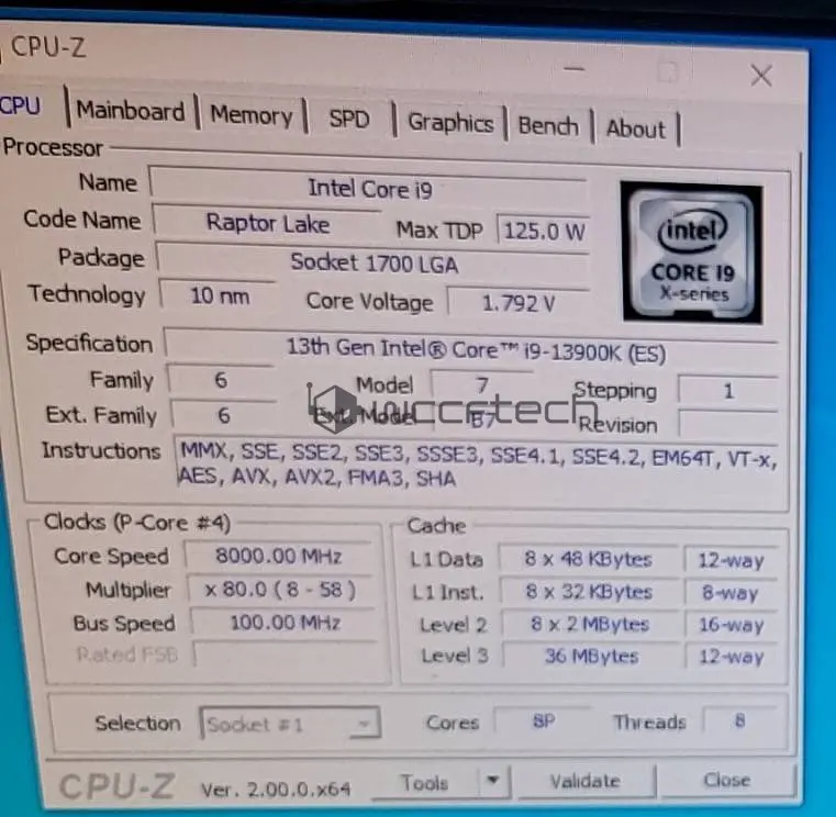intel core i9 13900k raptor lake 8 ghz cpu frequency record leak wccftech image 01